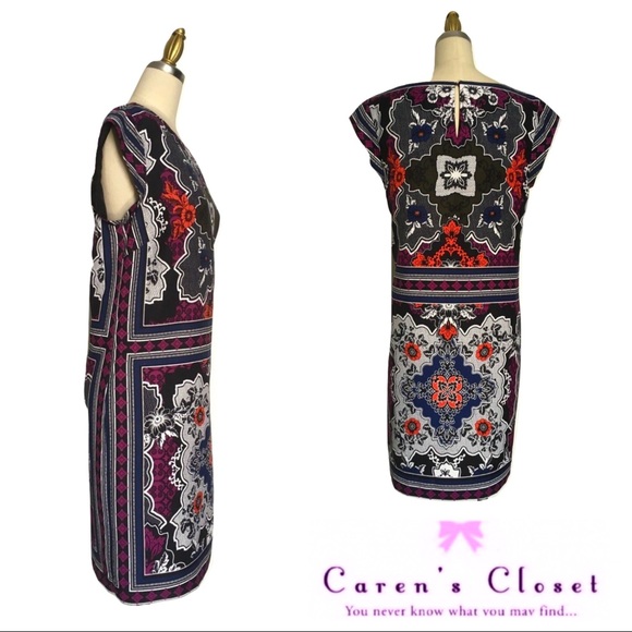 Banana Republic Print Short Sleeve Shift Dress - Picture 2 of 3